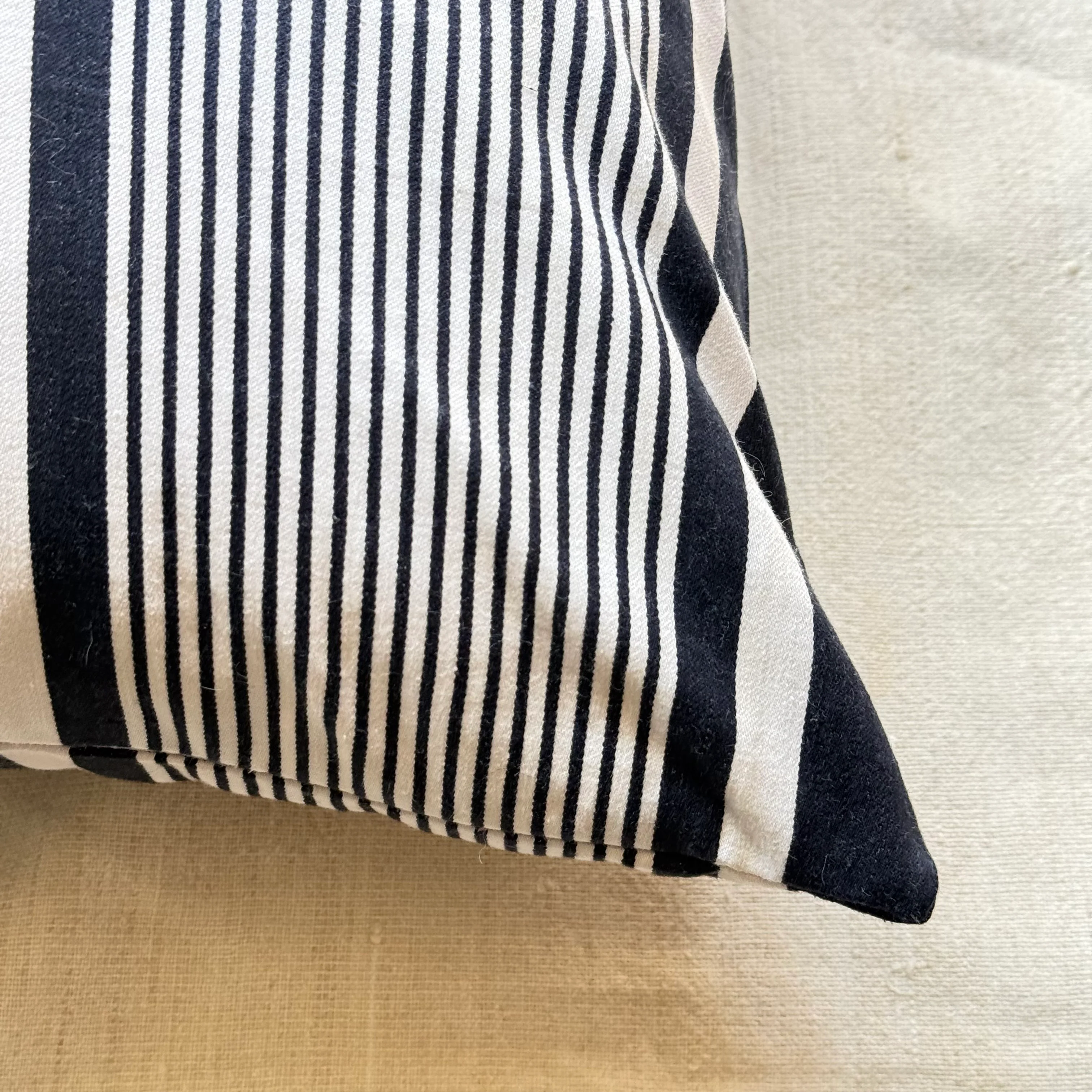 Custom 19th-century French Ticking Pillow (#3-11) - Image 2