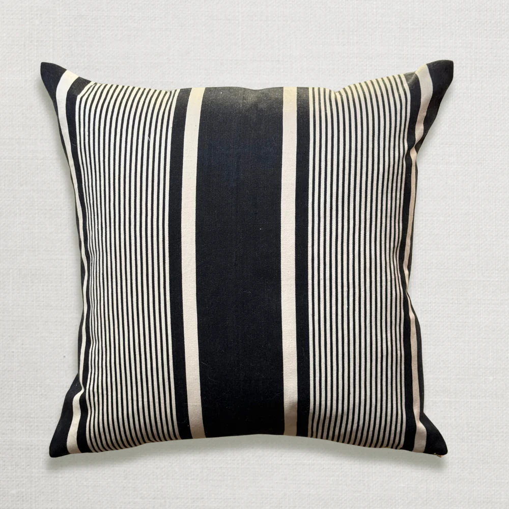 Custom 19th-century French Ticking Pillow (#3-11) - Image 3