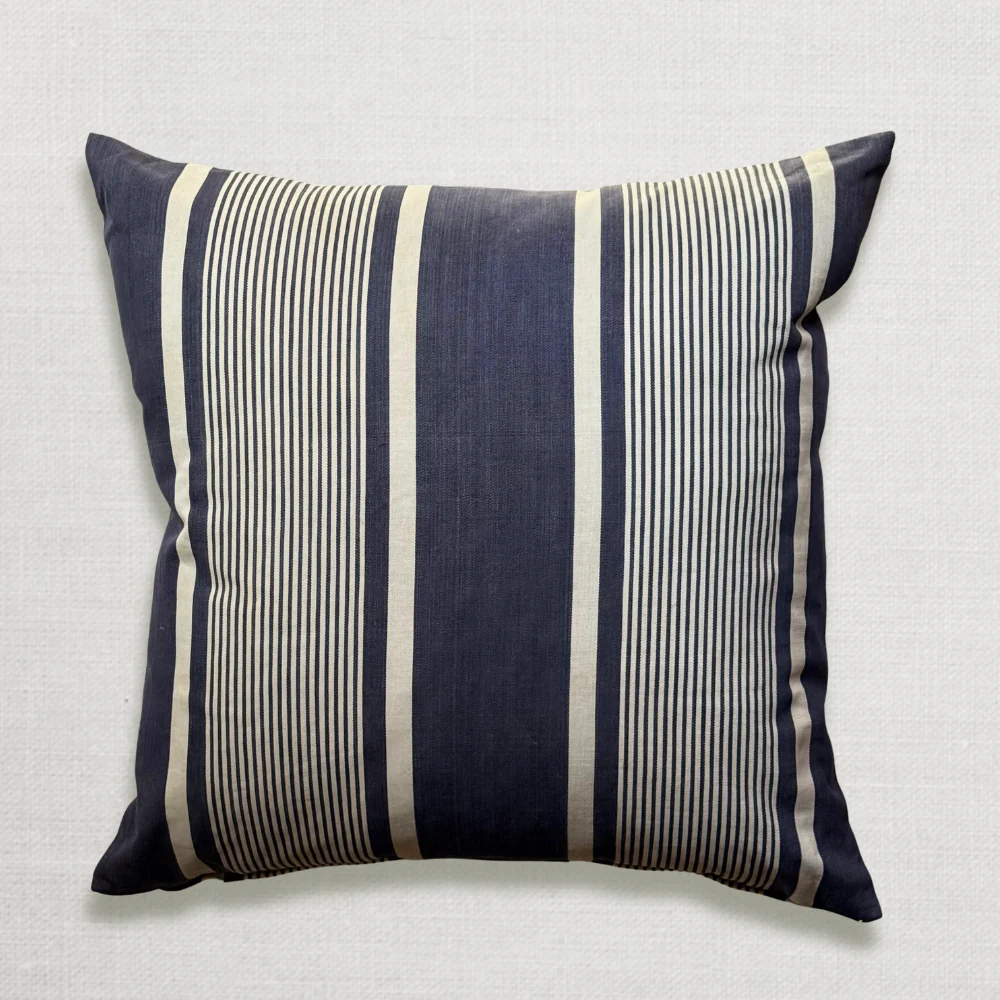 Custom 19th-century French Ticking Pillow (#3-12) - Image 4