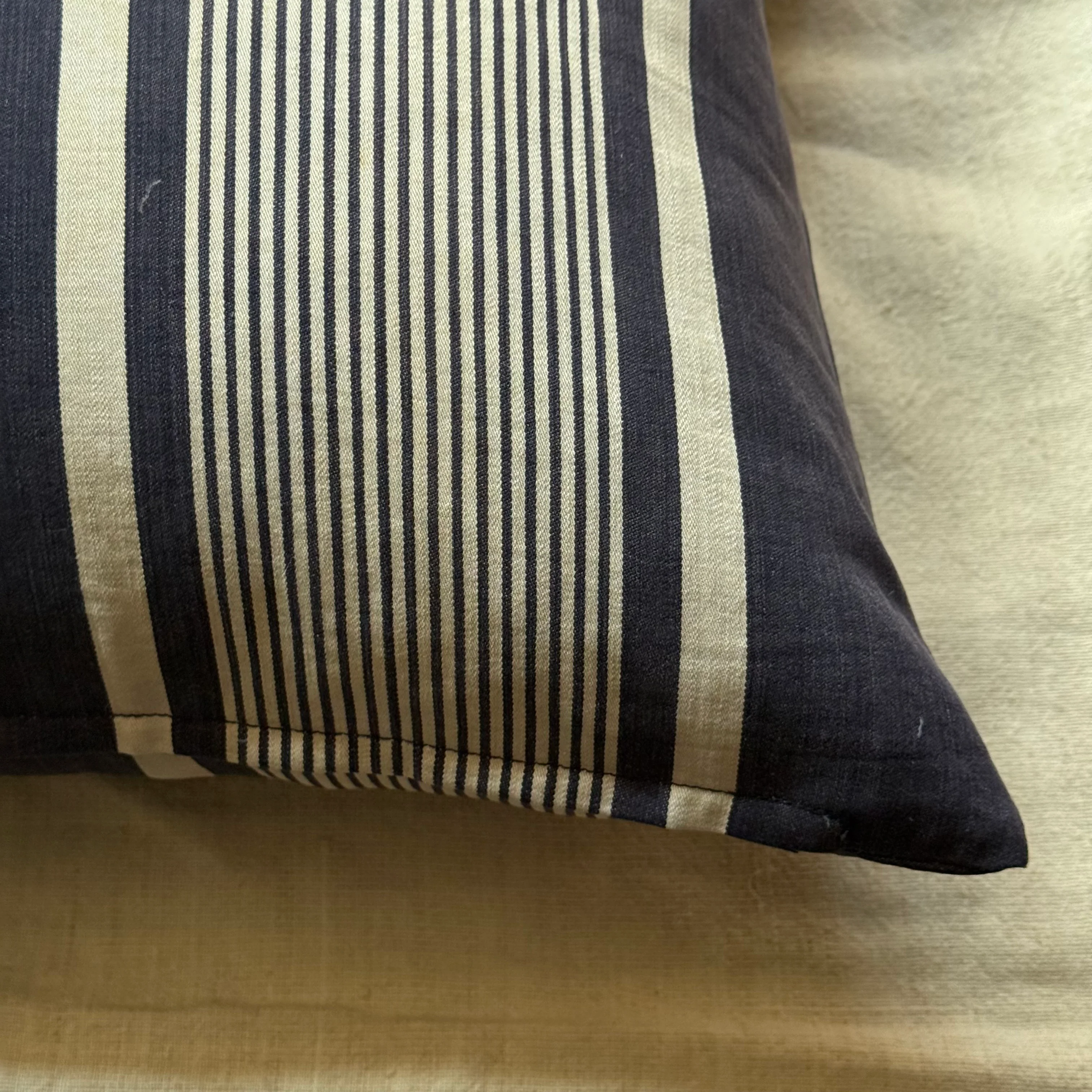 Custom 19th-century French Ticking Pillow (#3-12) - Image 5