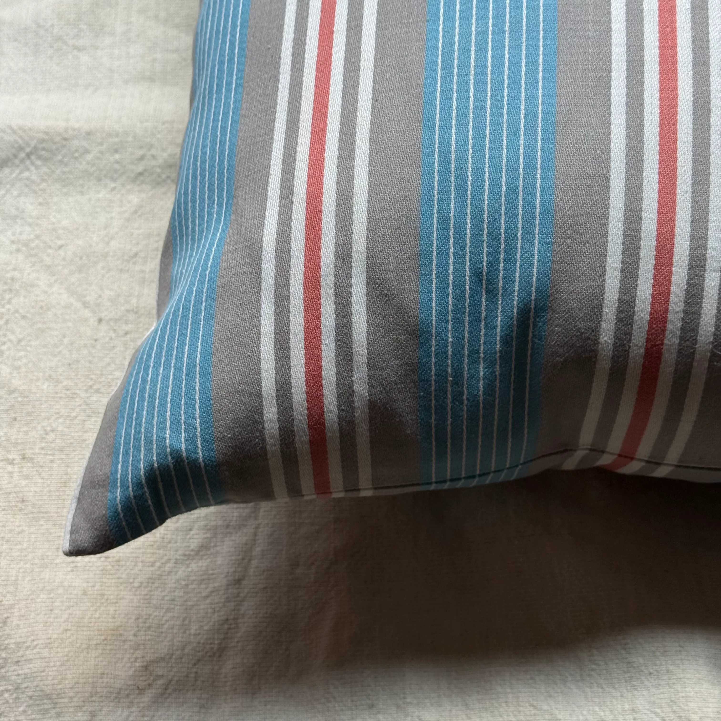 Custom 19th-century French Ticking Pillow (#3-15) - Image 2