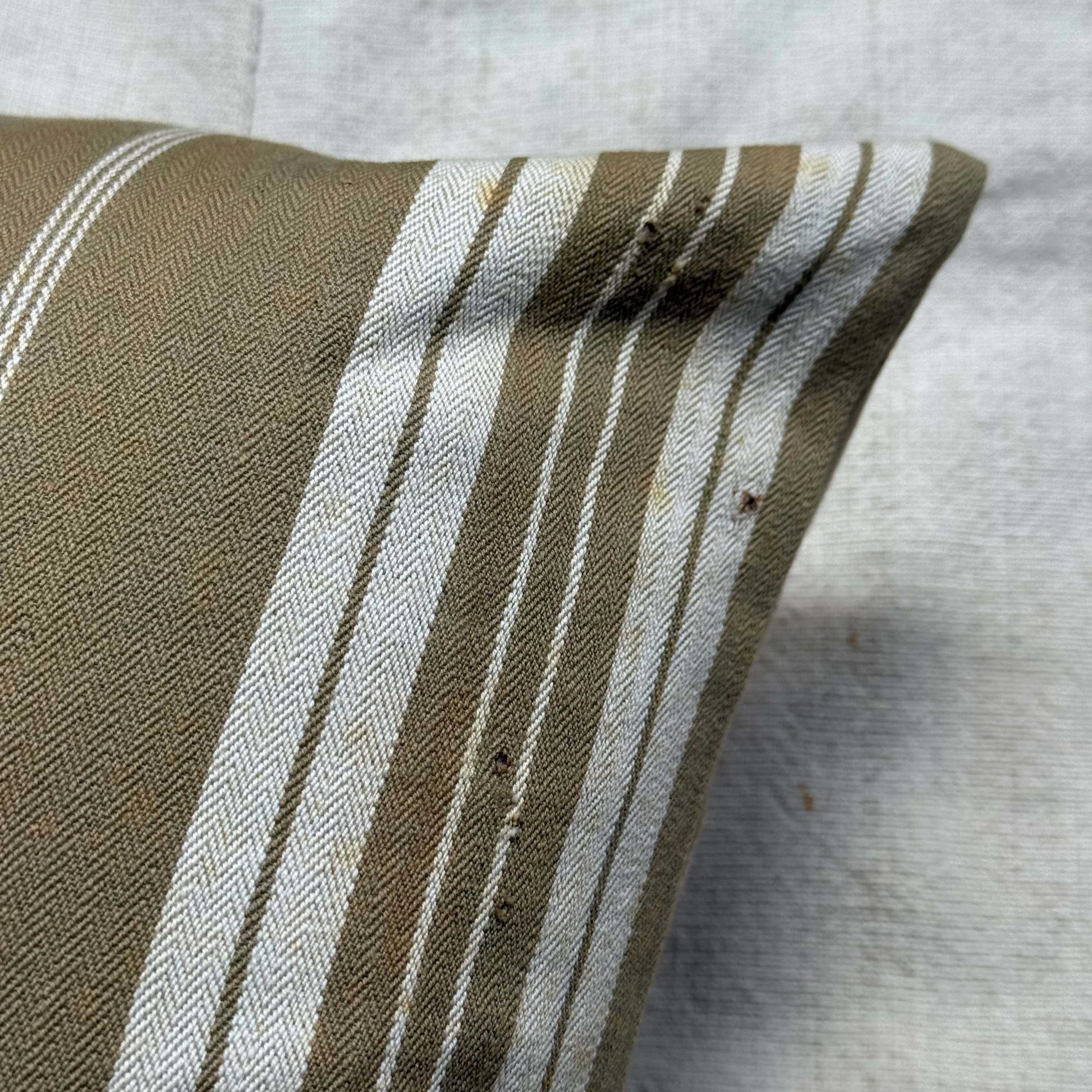 Custom 19th-century French Ticking Pillow (#3-16) - Image 3