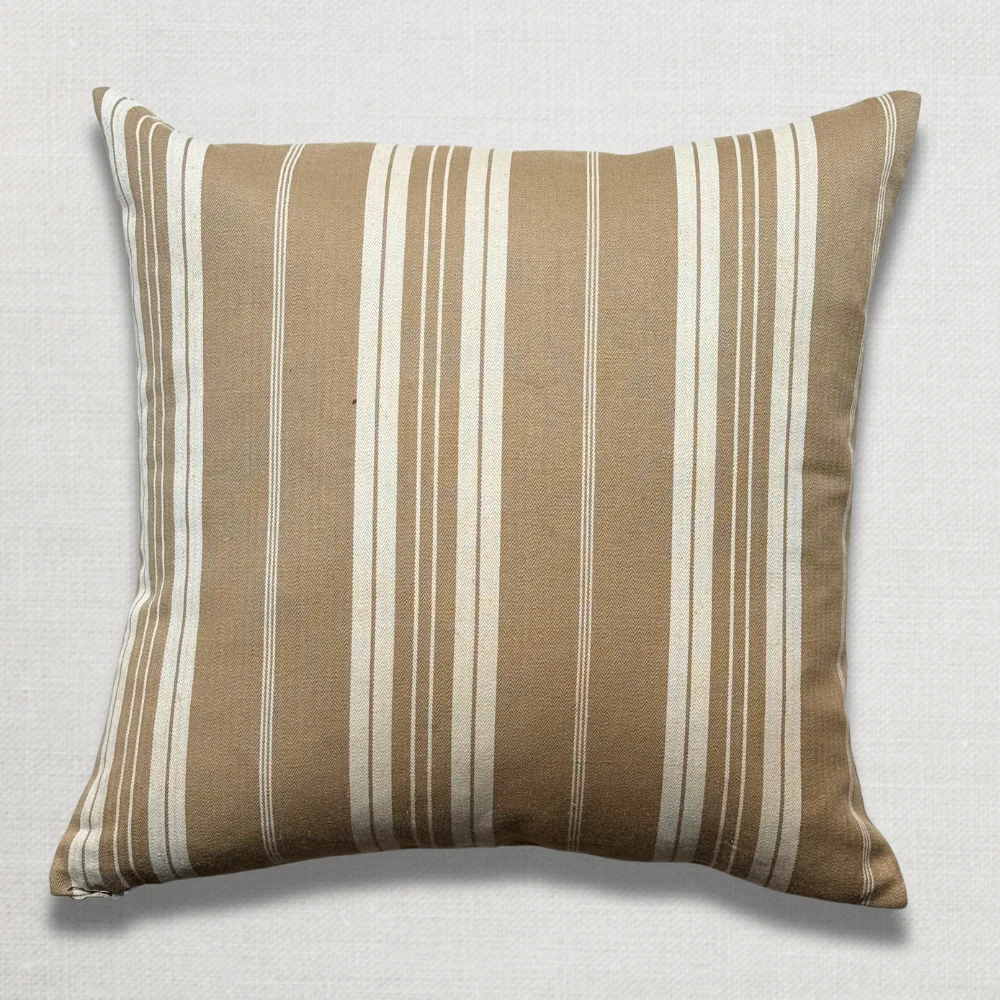 Custom 19th-century French Ticking Pillow (#3-16) - Image 4