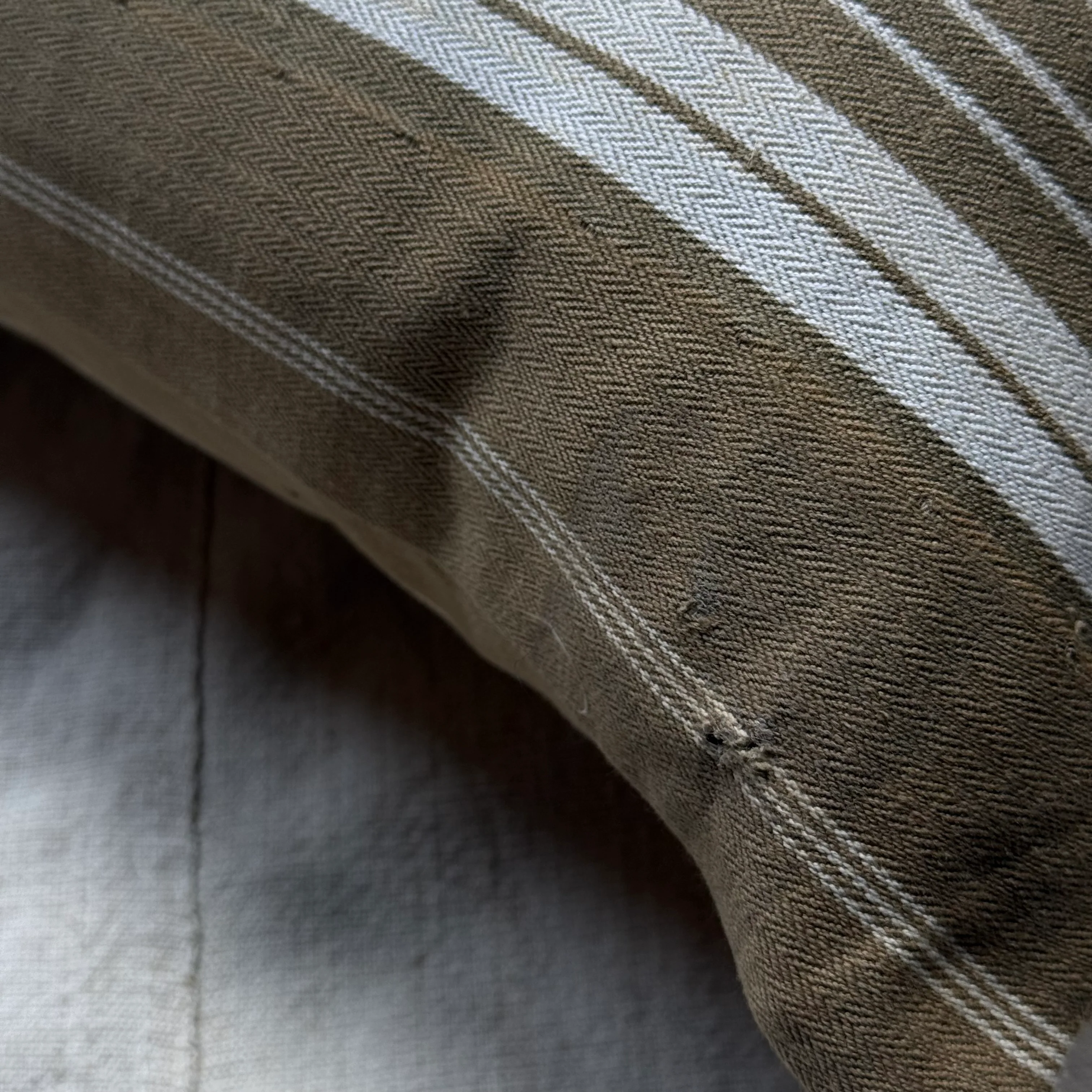 Custom 19th-century French Ticking Pillow (#3-16) - Image 6