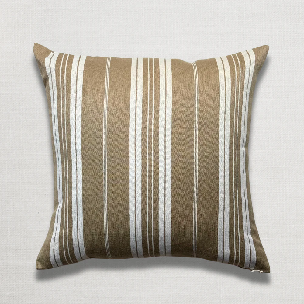 Custom 19th-century French Ticking Pillow (#3-17) - Image 4