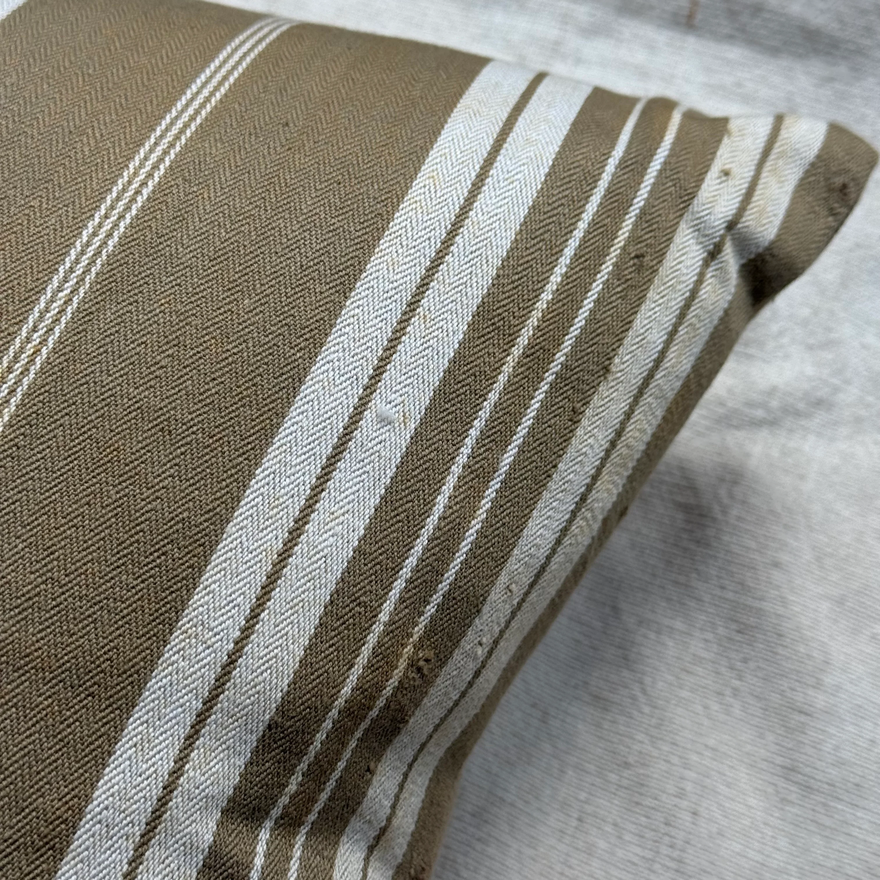 Custom 19th-century French Ticking Pillow (#3-18) - Image 3