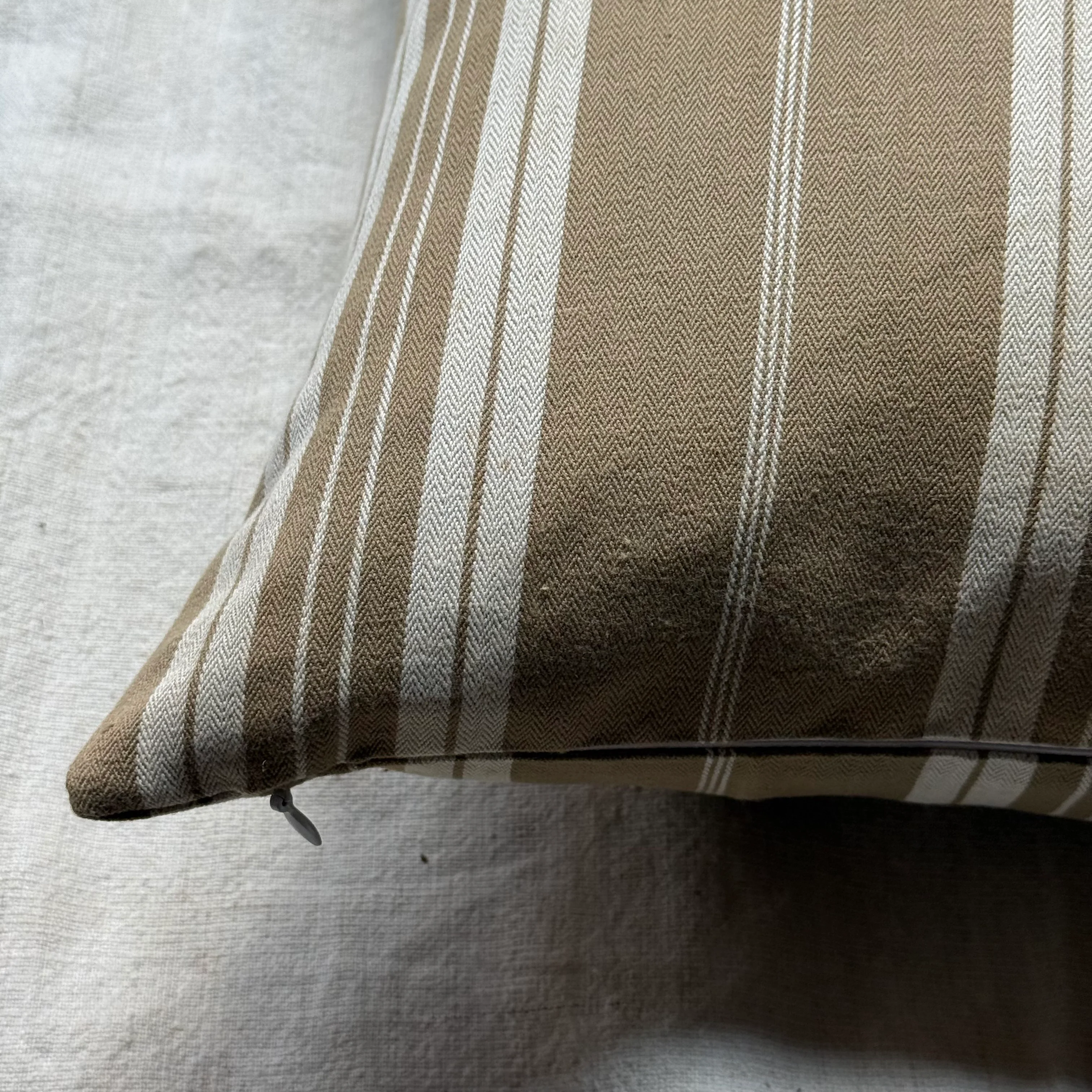 Custom 19th-century French Ticking Pillow (#3-18) - Image 7