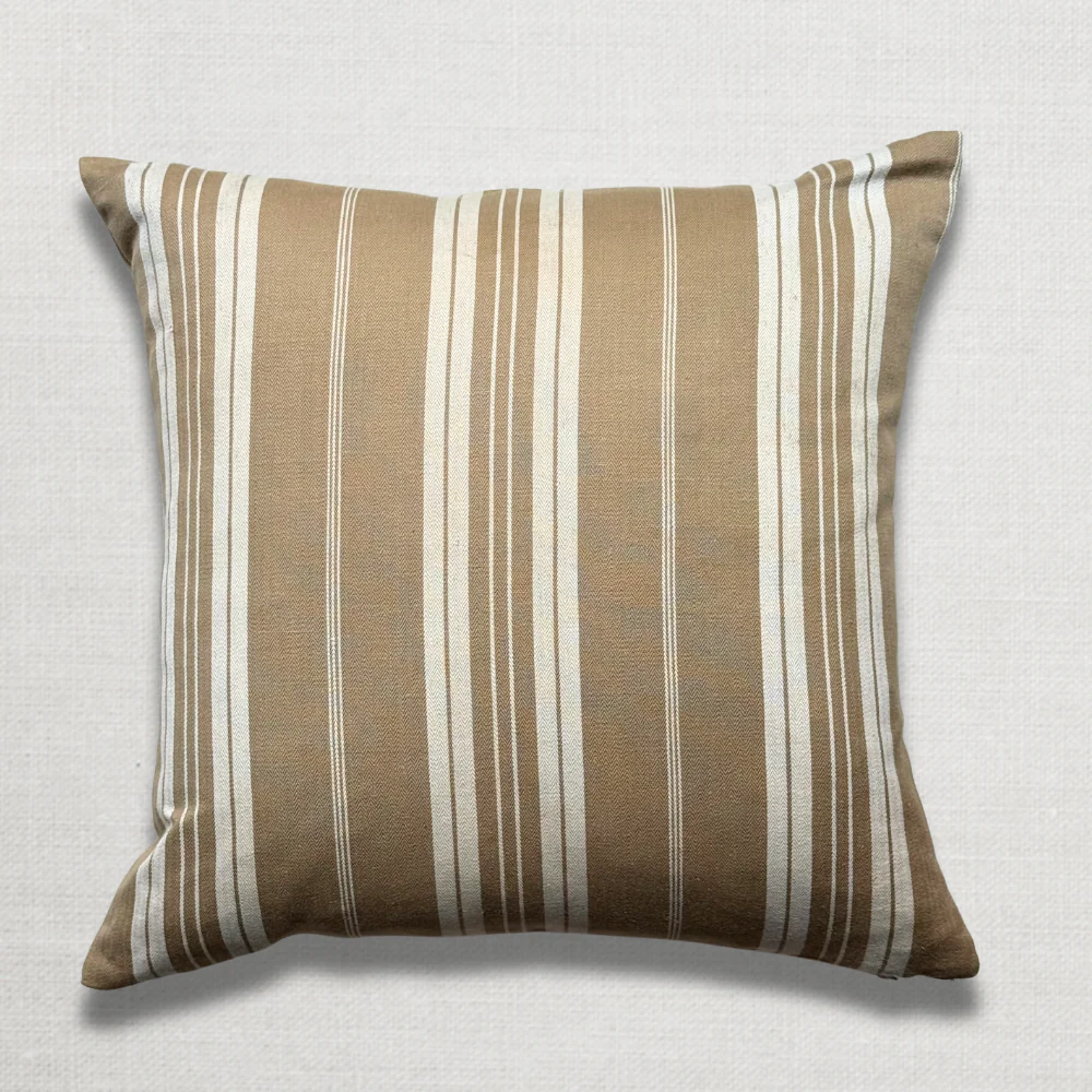 Custom 19th-century French Ticking Pillow (#3-19) - Image 4