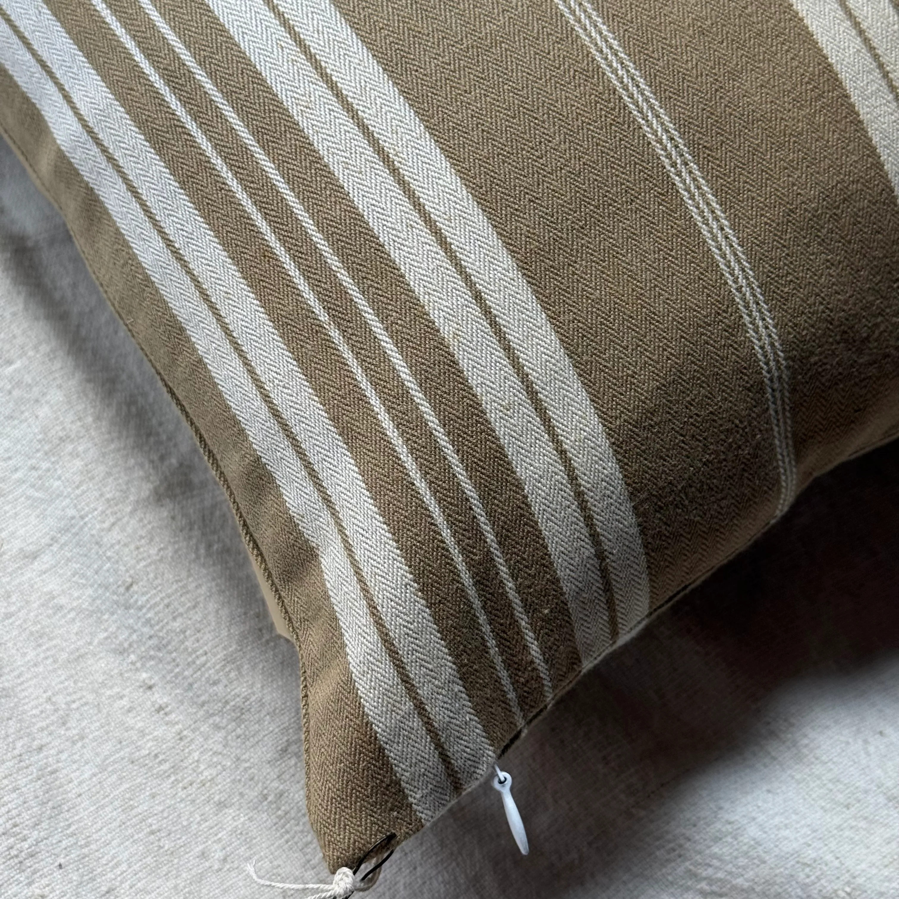 Custom 19th-century French Ticking Pillow (#3-20) - Image 8