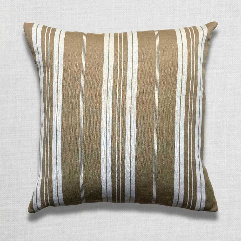 Custom 19th-century French Ticking Pillow (#3-21)
