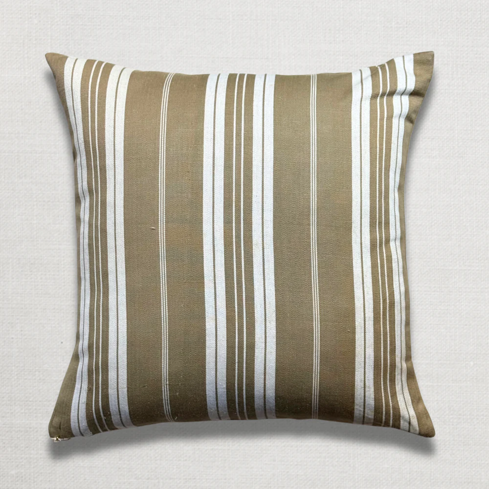 Custom 19th-century French Ticking Pillow (#3-21) - Image 5