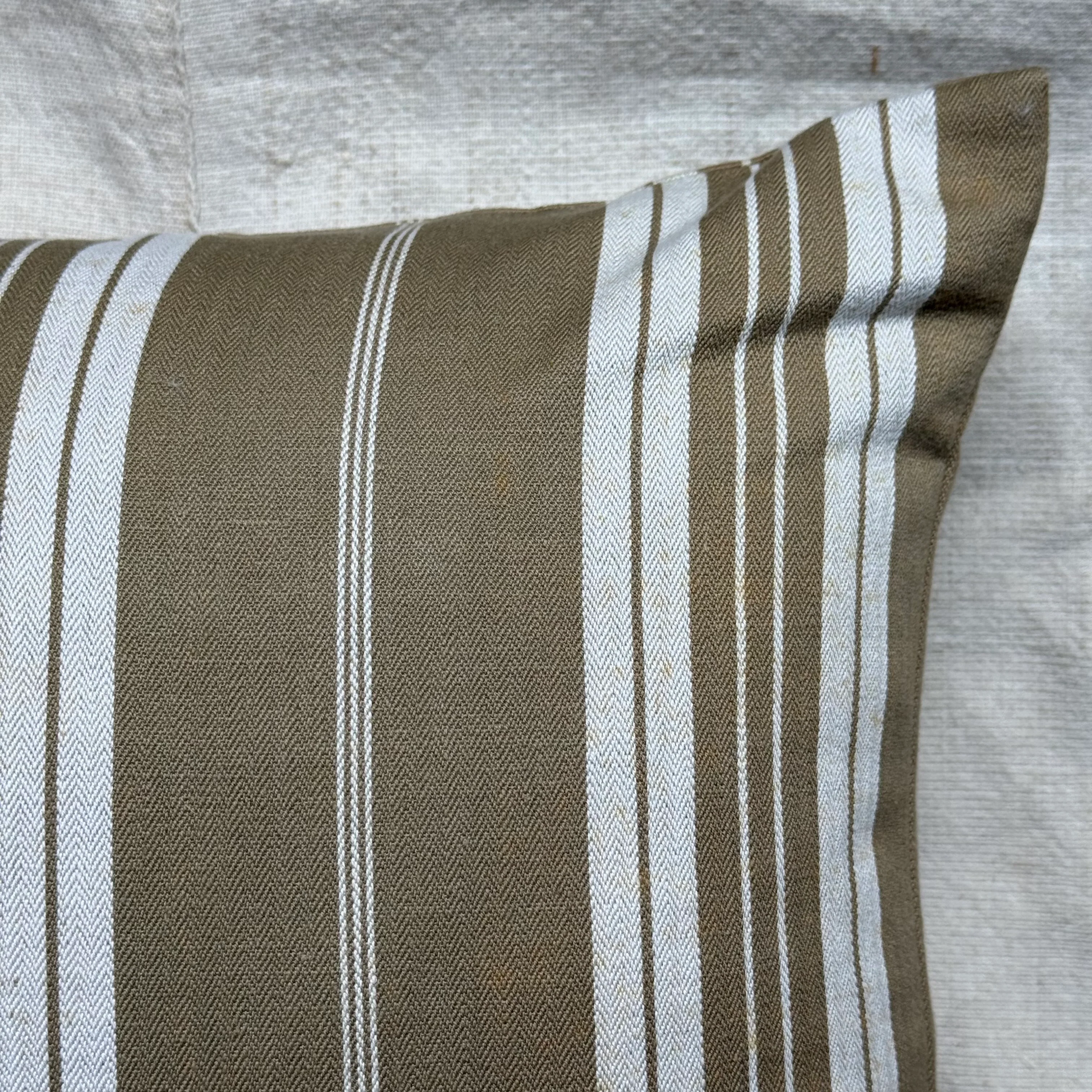 Custom 19th-century French Ticking Pillow (#3-21) - Image 8