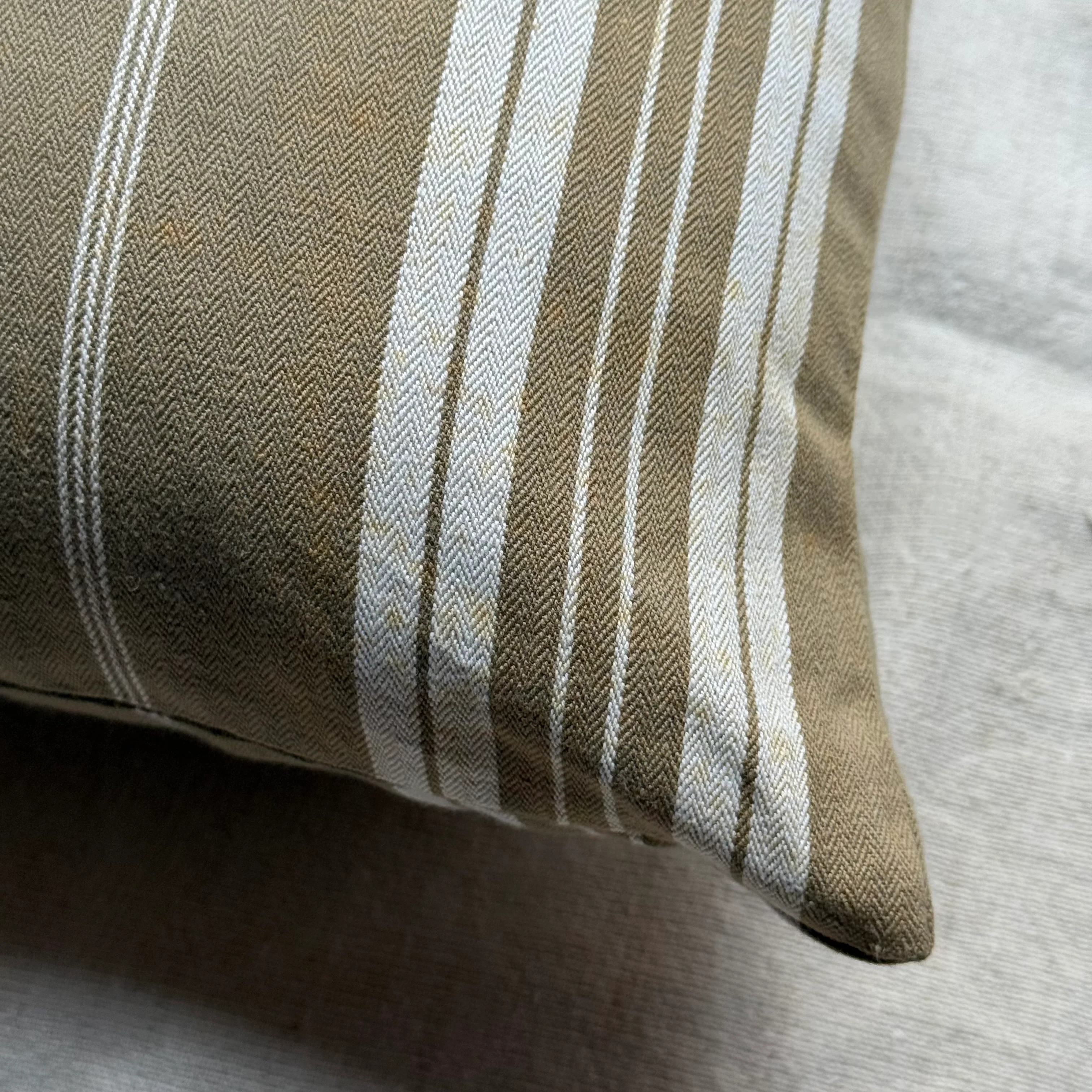 Custom 19th-century French Ticking Pillow (#3-21) - Image 9