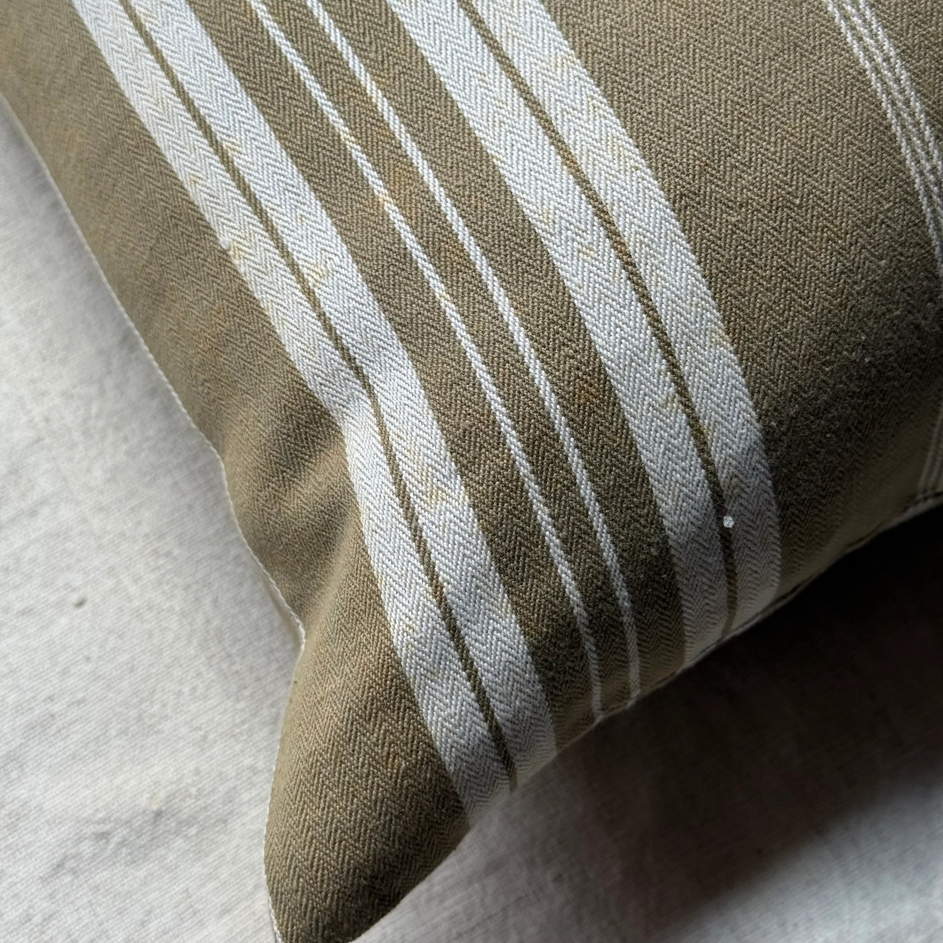 Custom 19th-century French Ticking Pillow (#3-22) - Image 2