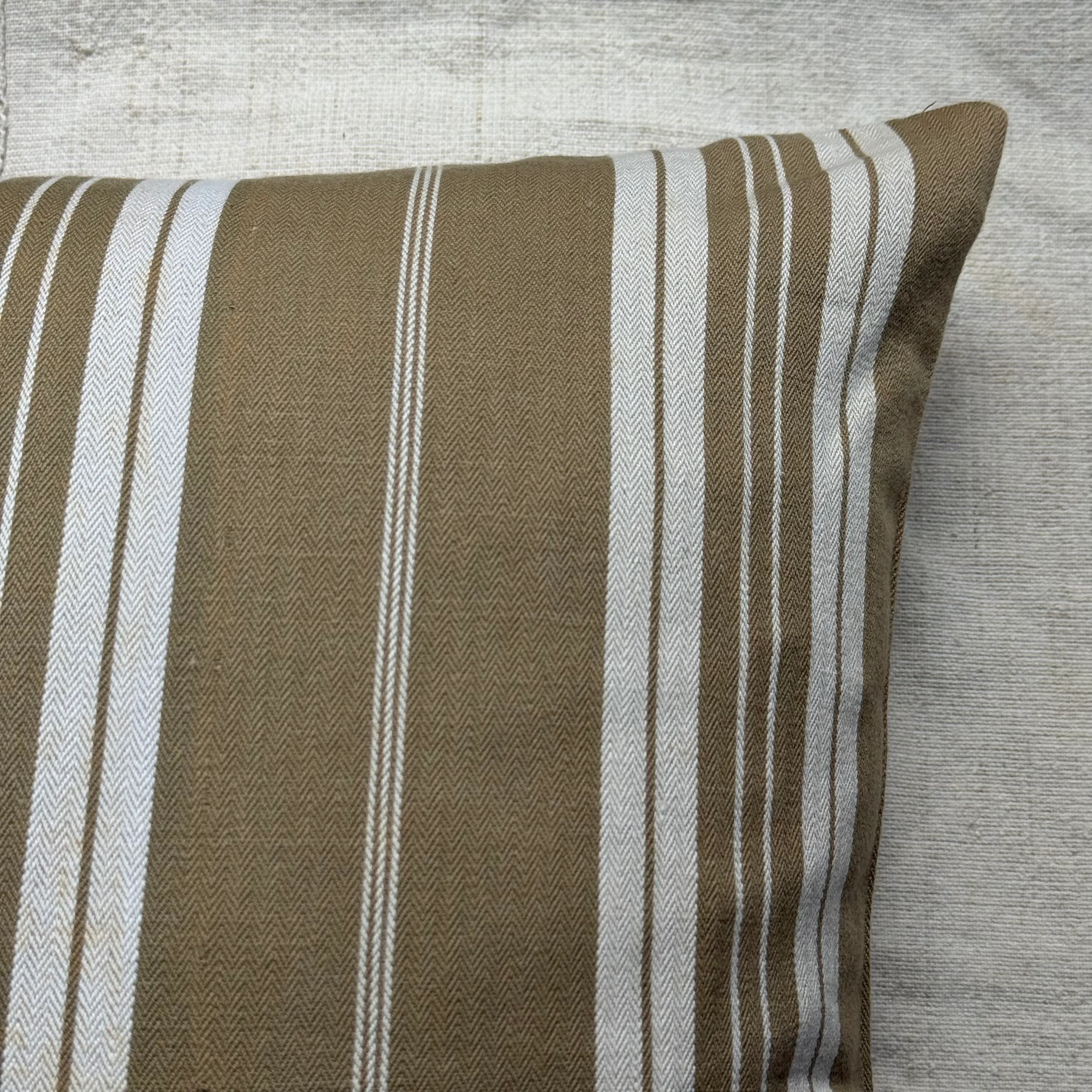 Custom 19th-century French Ticking Pillow (#3-22) - Image 5