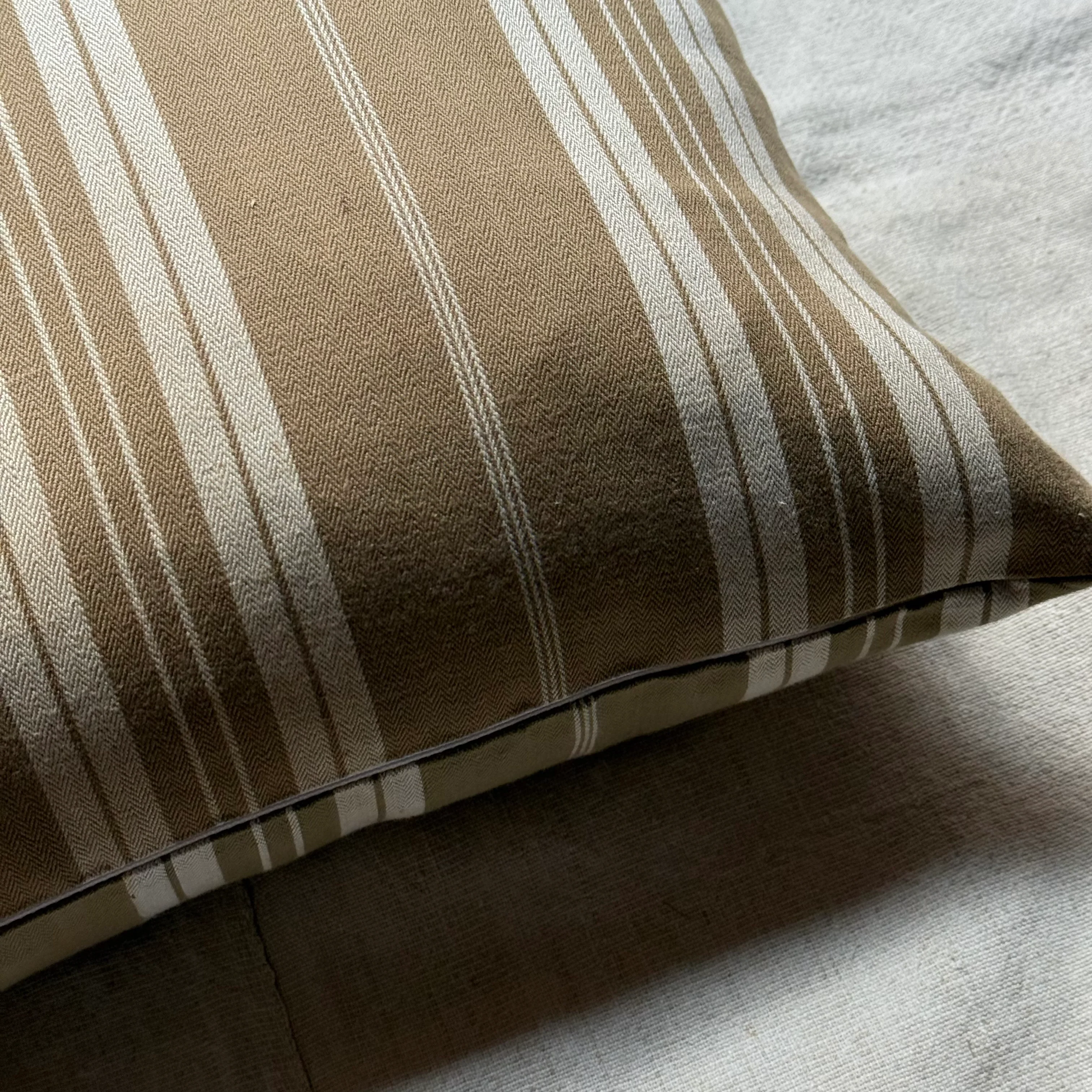 Custom 19th-century French Ticking Pillow (#3-23) - Image 2