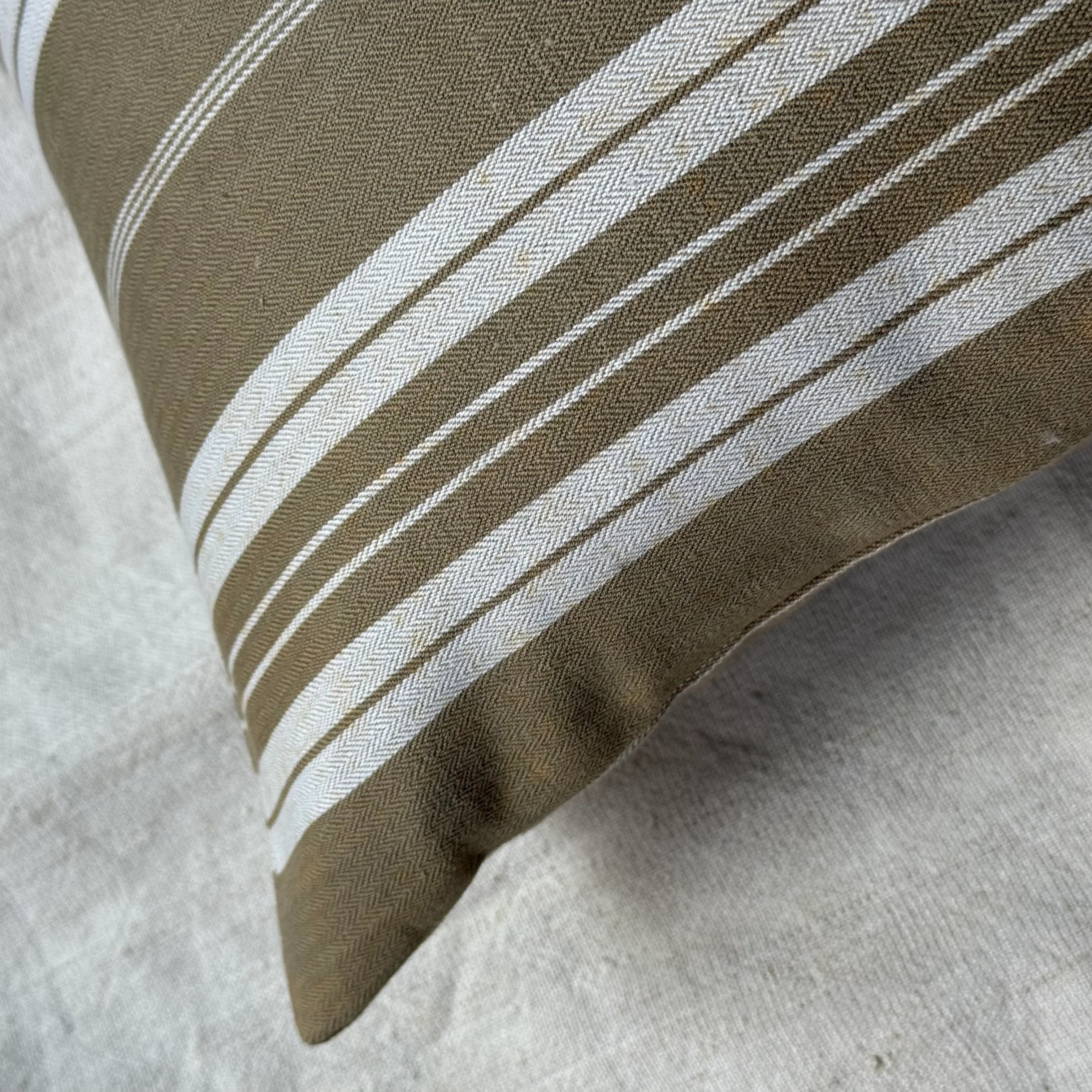Custom 19th-century French Ticking Pillow (#3-23) - Image 5