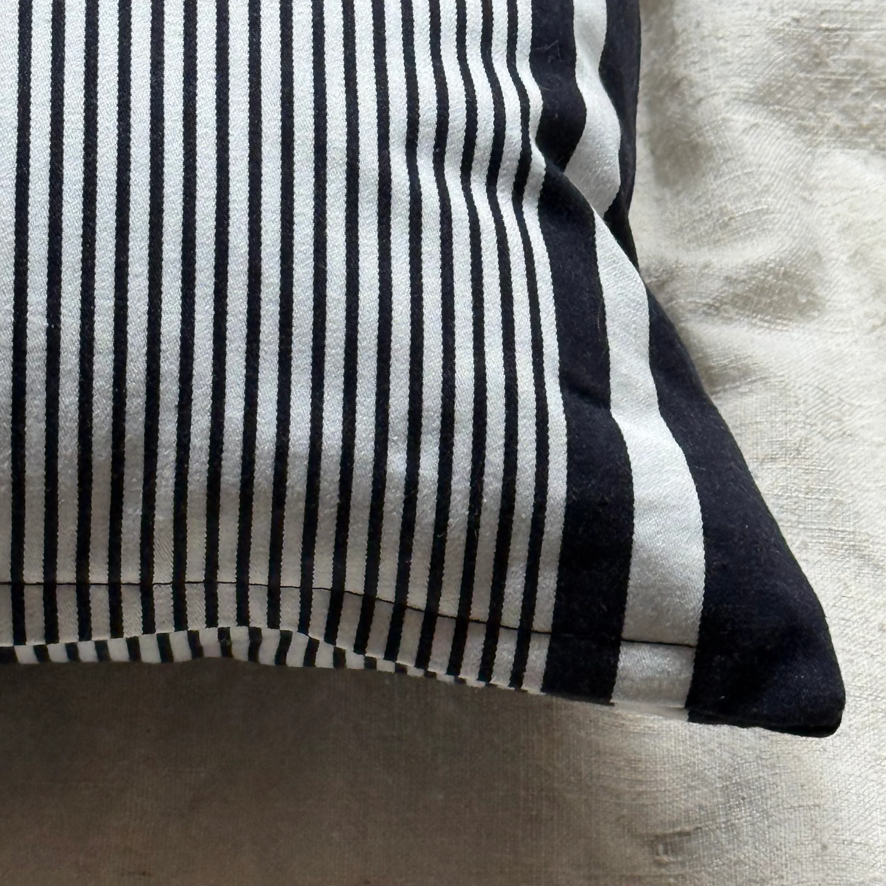 Custom 19th-century French Ticking Pillow (#3-26) - Image 3