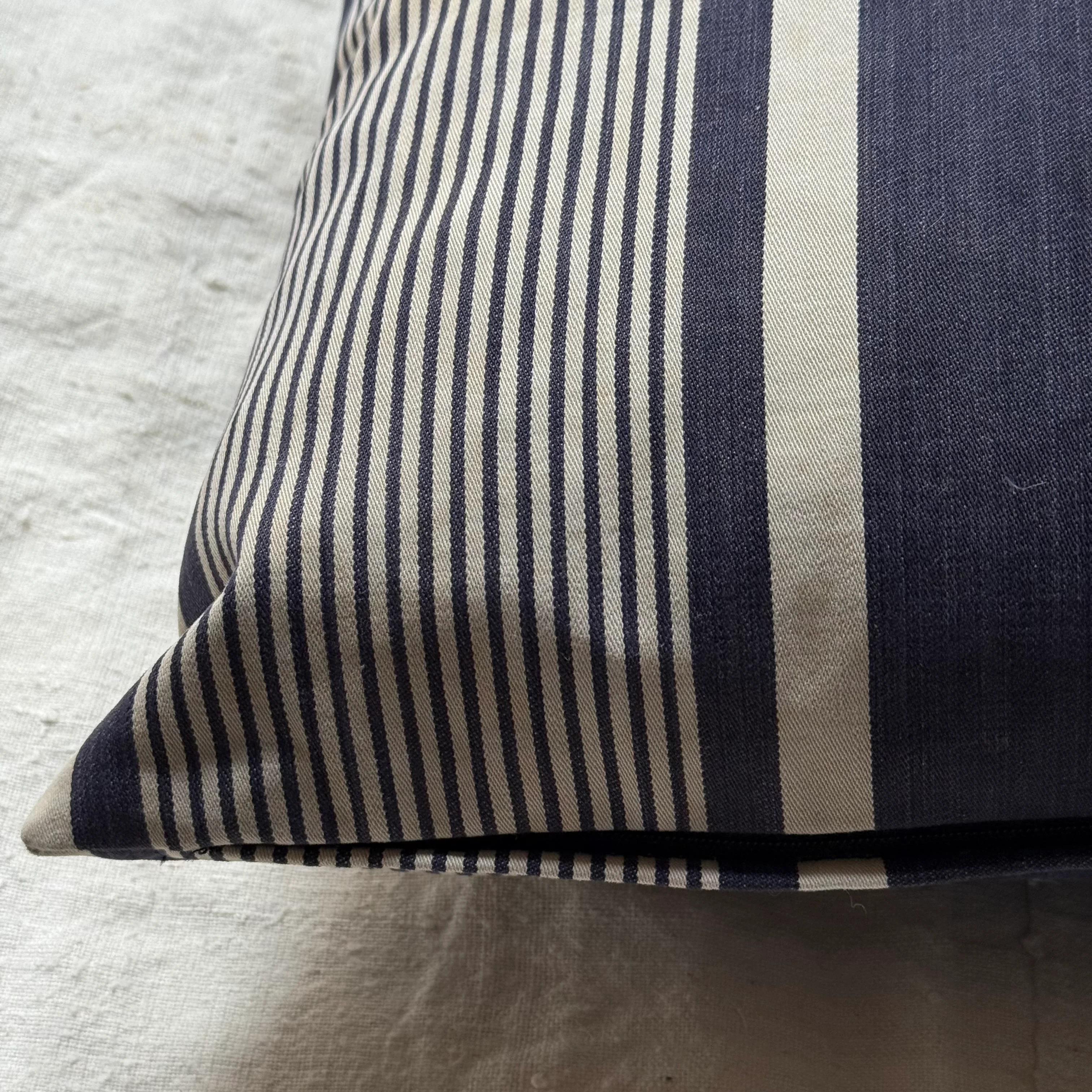 Custom 19th-century French Ticking Pillow (#3-27) - Image 3
