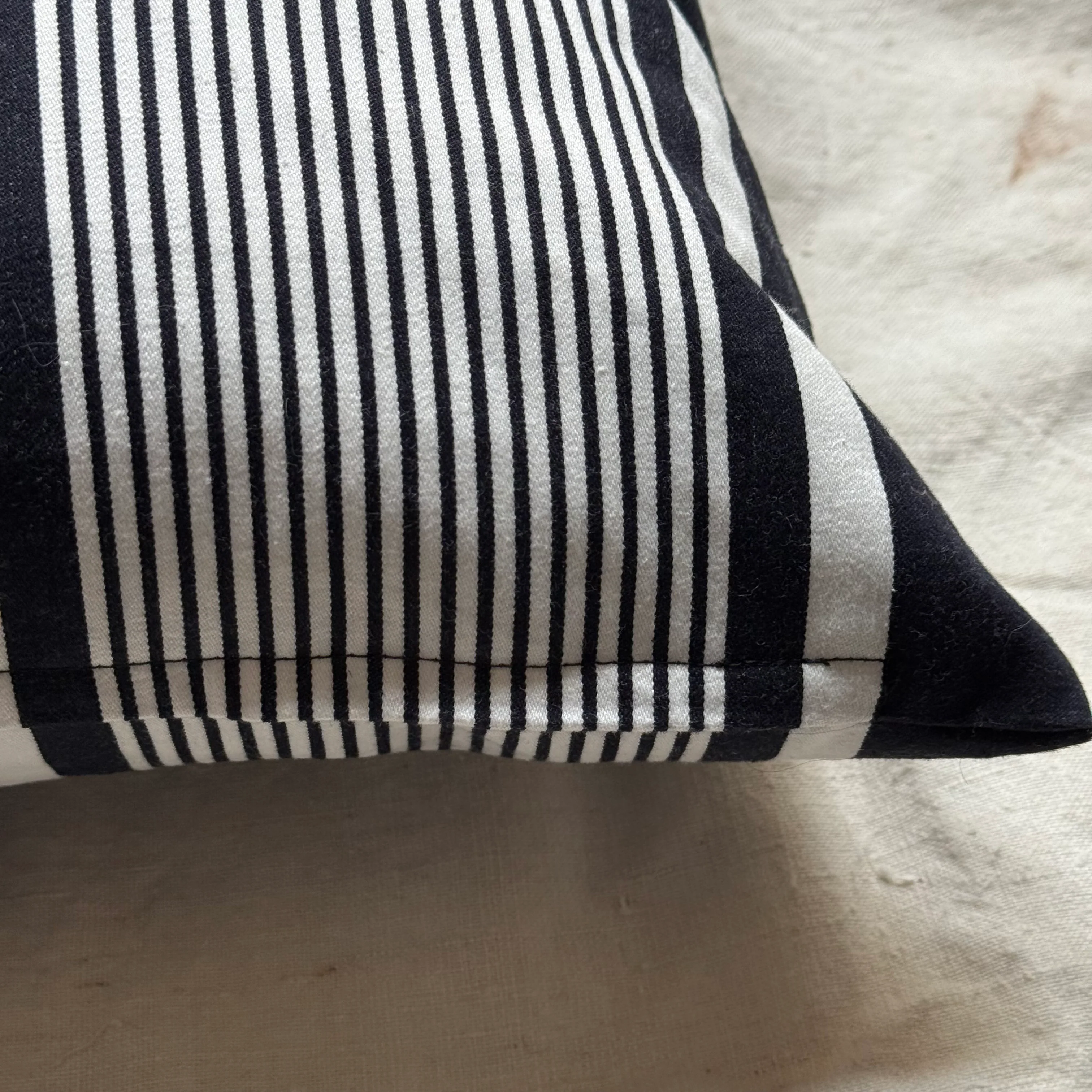 Custom 19th-century French Ticking Pillow (#3-29) - Image 3