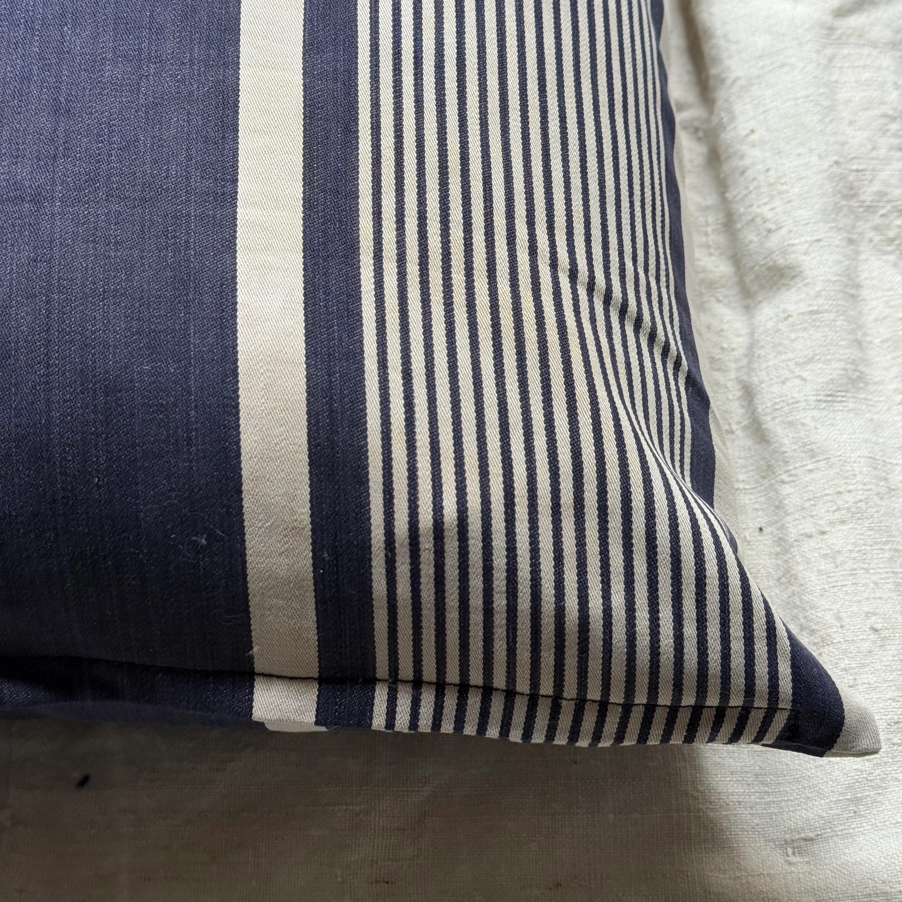 Custom 19th-century French Ticking Pillow (#3-31) - Image 4