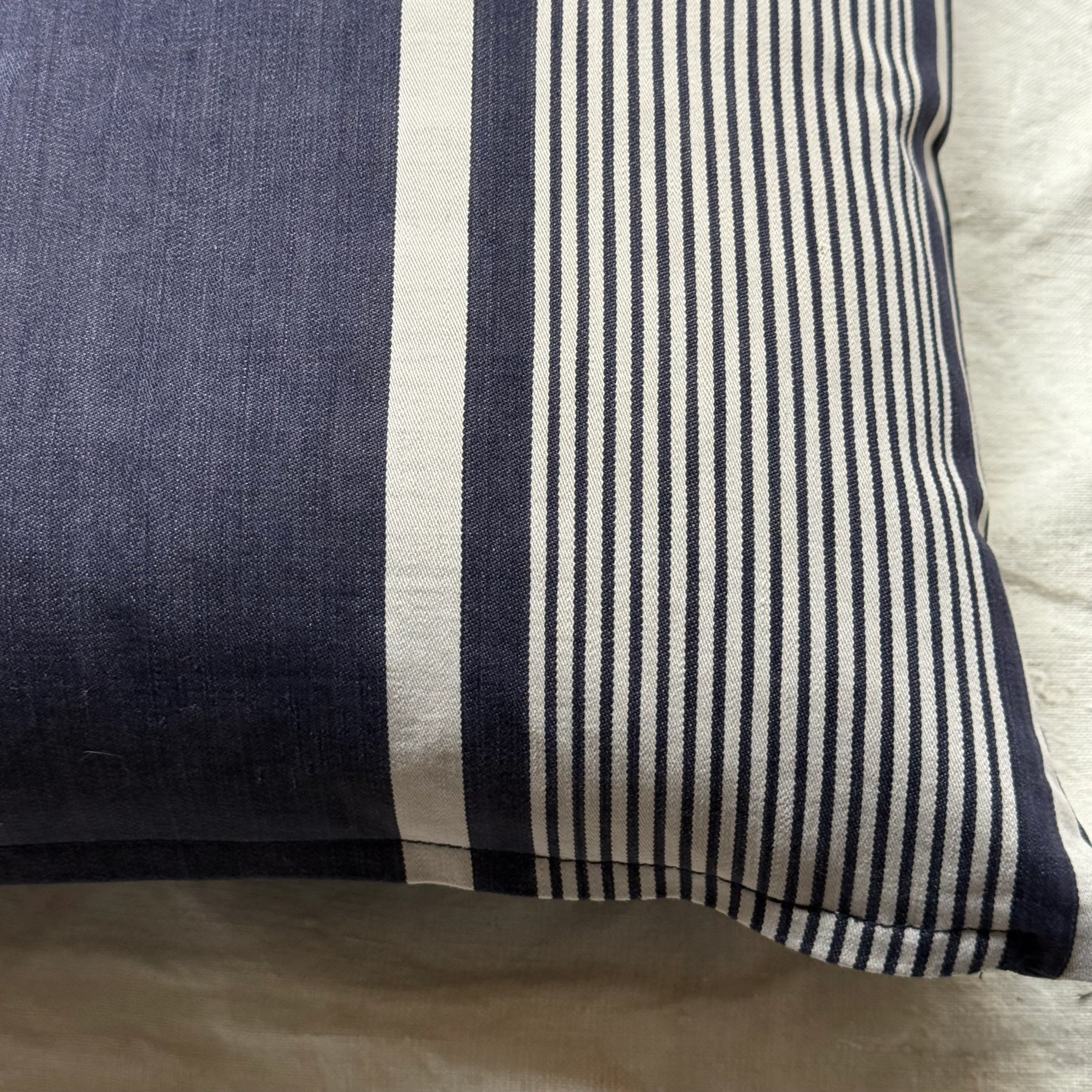 Custom 19th-century French Ticking Pillow (#3-34) - Image 2