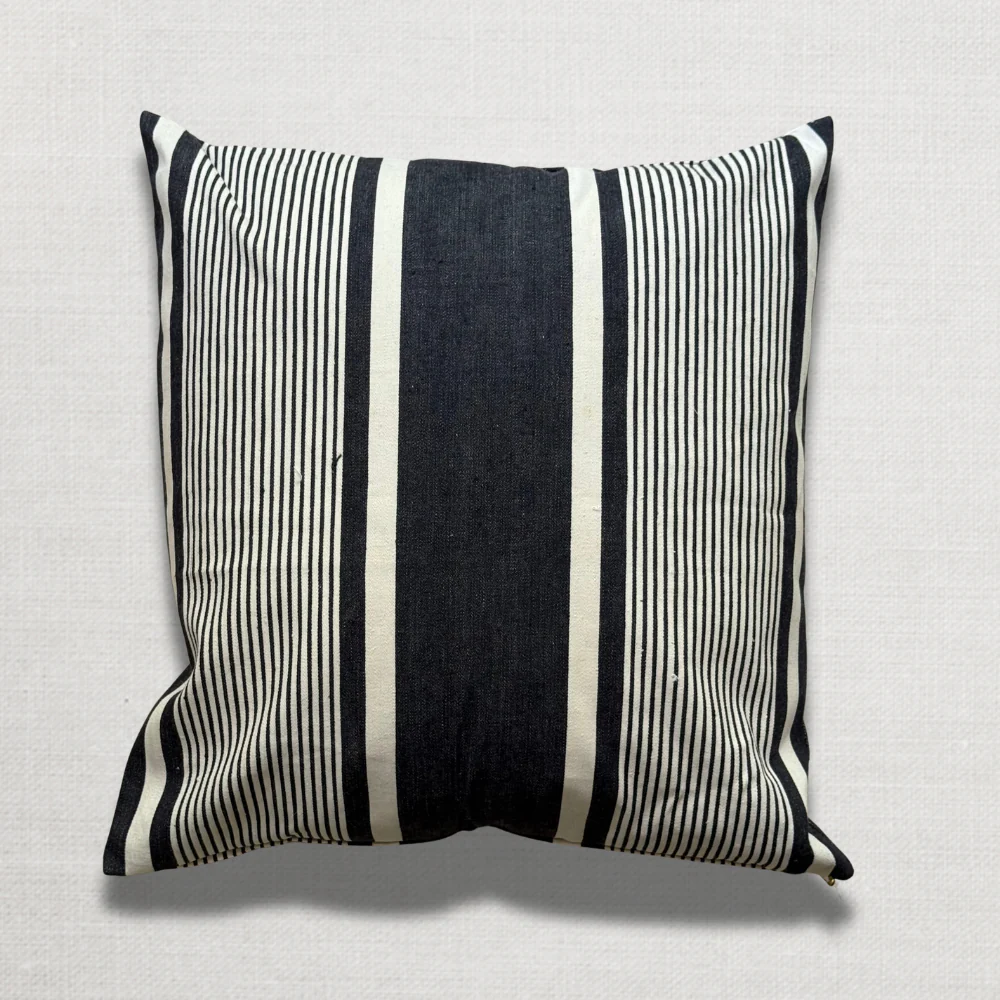 Custom 19th-century French Ticking Pillow (#30)
