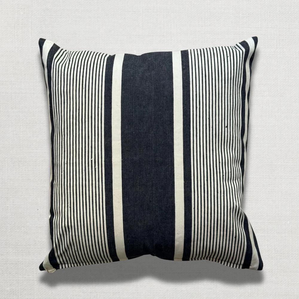 Custom 19th-century French Ticking Pillow (#30) - Image 2