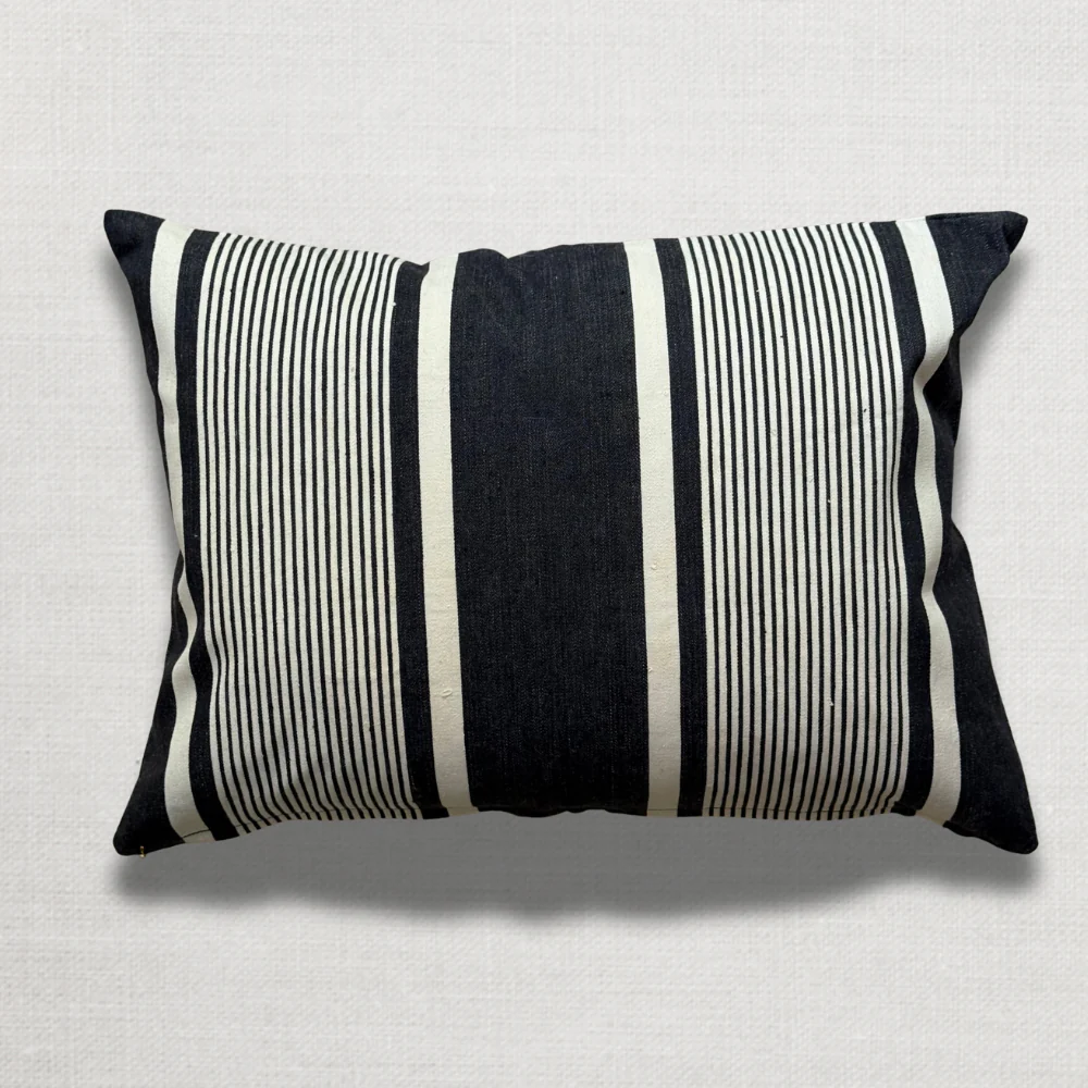 Custom 19th-century French Ticking Pillow (#31) - Image 2