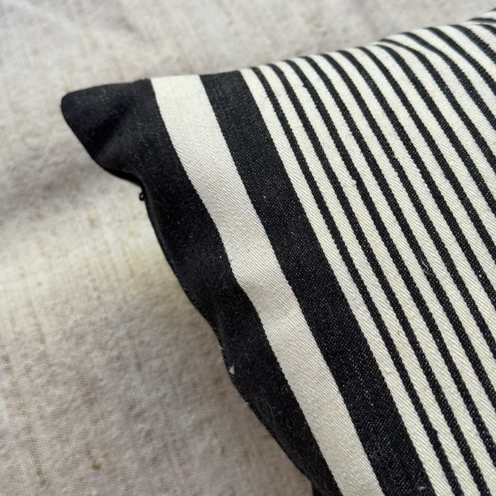 Custom 19th-century French Ticking Pillow (#31) - Image 5