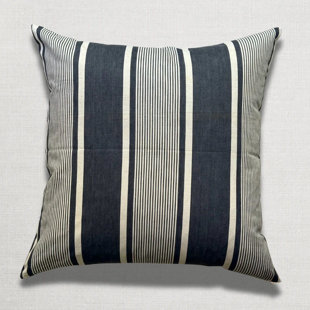 Custom 19th-century French Ticking Pillow (#33)