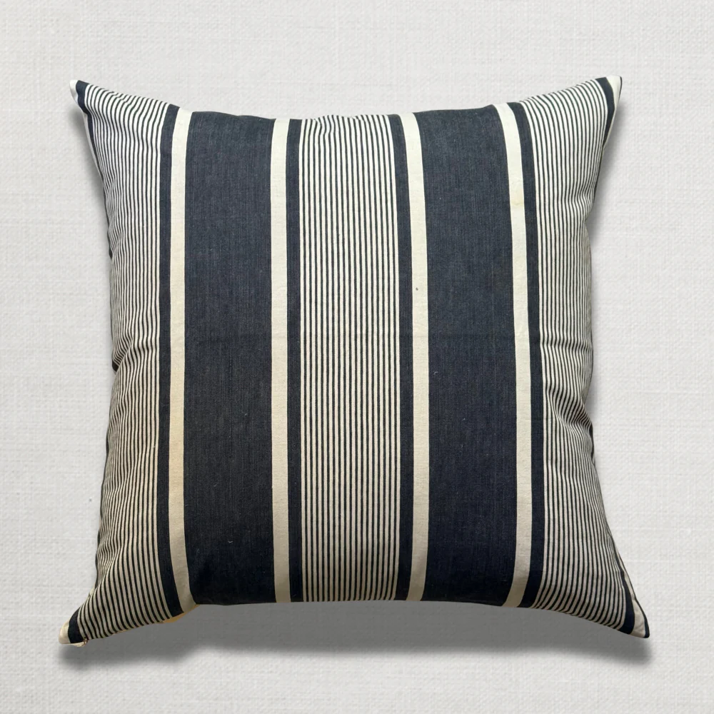 Custom 19th-century French Ticking Pillow (#33) - Image 2