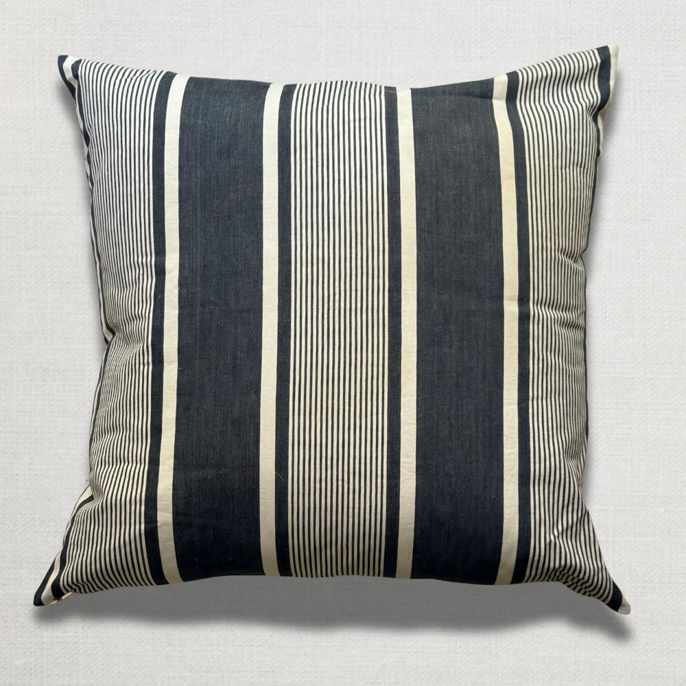 Custom 19th-century French Ticking Pillow (#34)