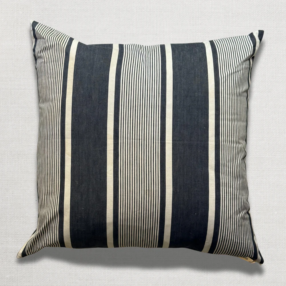 Custom 19th-century French Ticking Pillow (#34) - Image 2