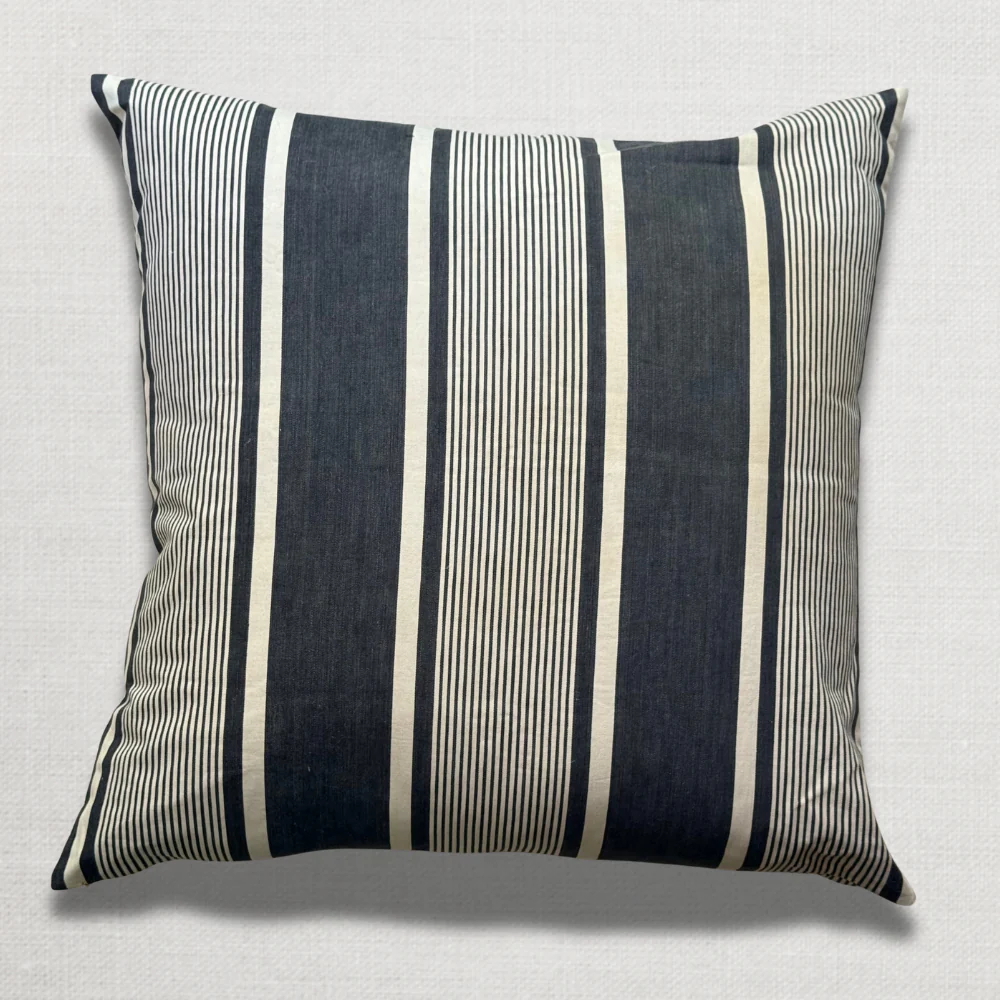 Custom 19th-century French Ticking Pillow (#34)