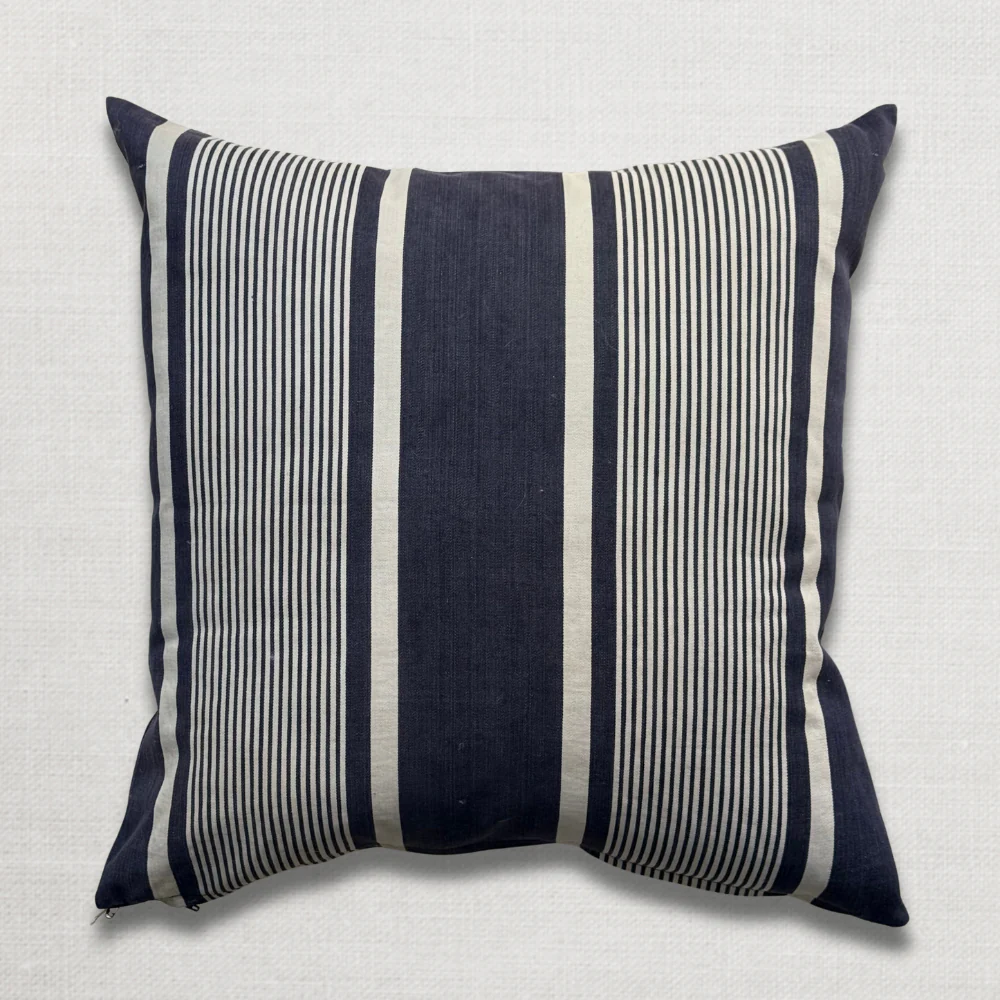 Custom 19th-century French Ticking Pillow (#4-02)