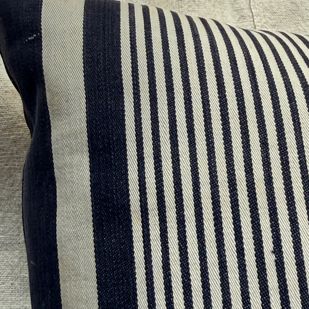 Custom 19th-century French Ticking Pillow (#4-02) - Image 5