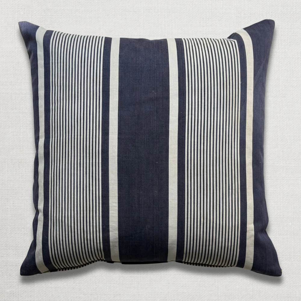 Custom 19th-century French Ticking Pillow (#4-04)
