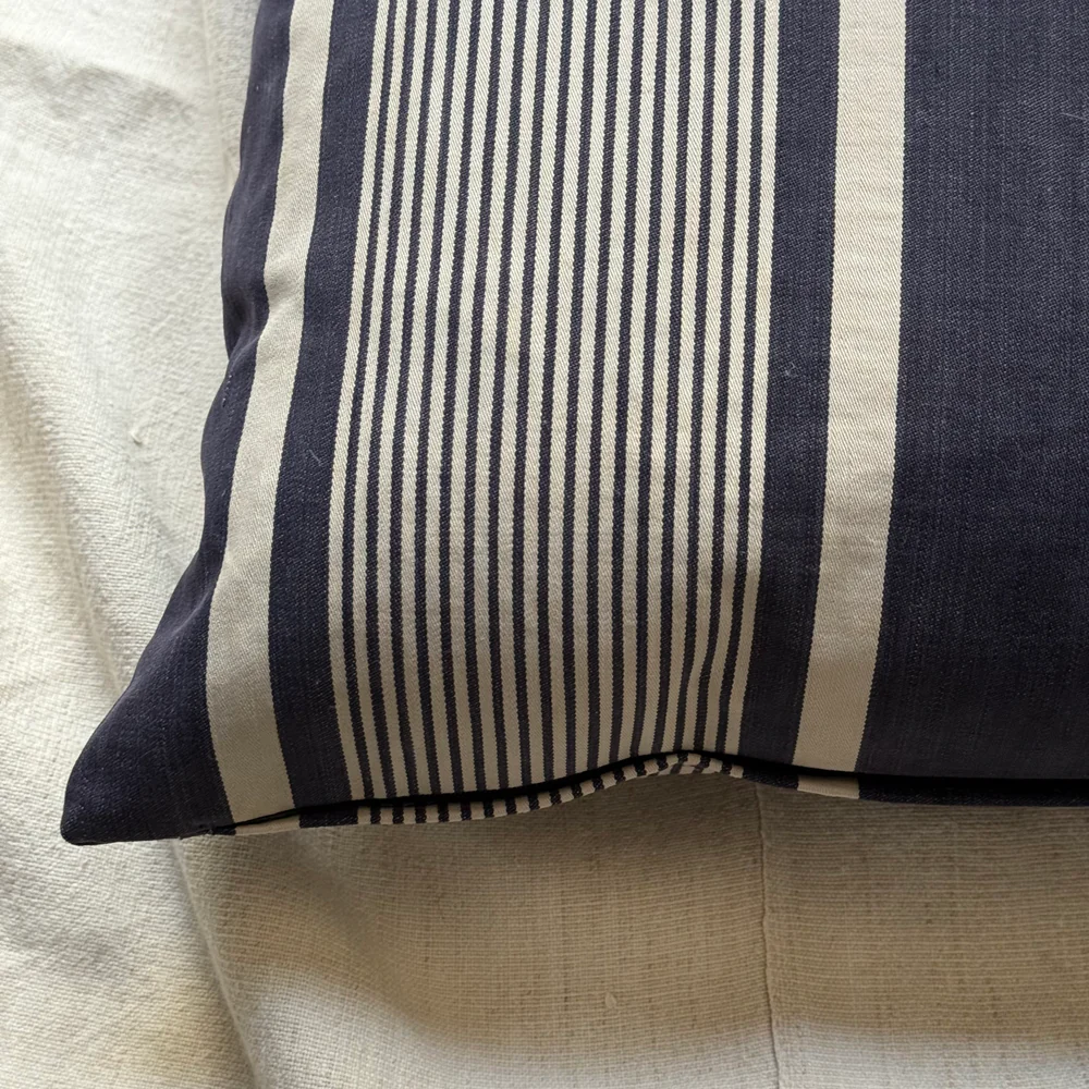 Custom 19th-century French Ticking Pillow (#4-04) - Image 2