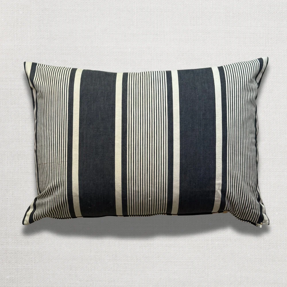 Custom 19th-century French Ticking Pillow (#41)