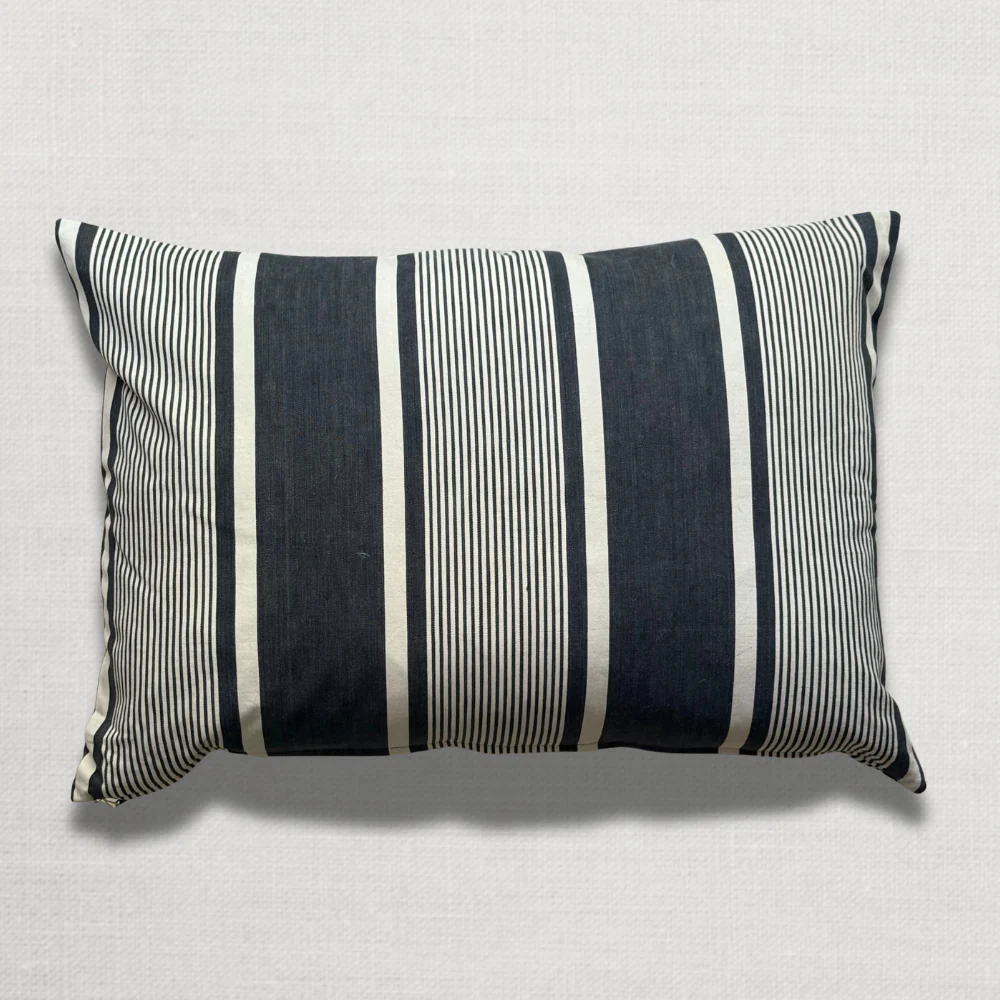 Custom 19th-century French Ticking Pillow (#41) - Image 2