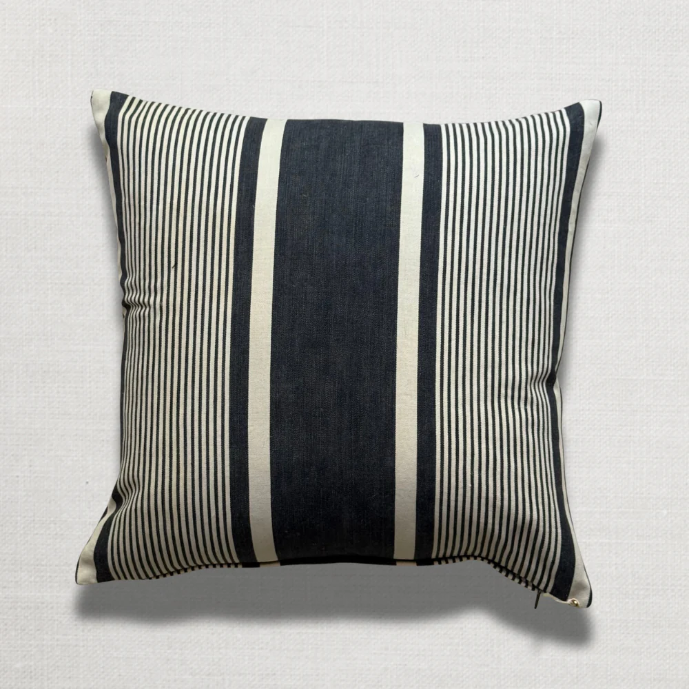 Custom 19th-century French Ticking Pillow (#42) - Image 2