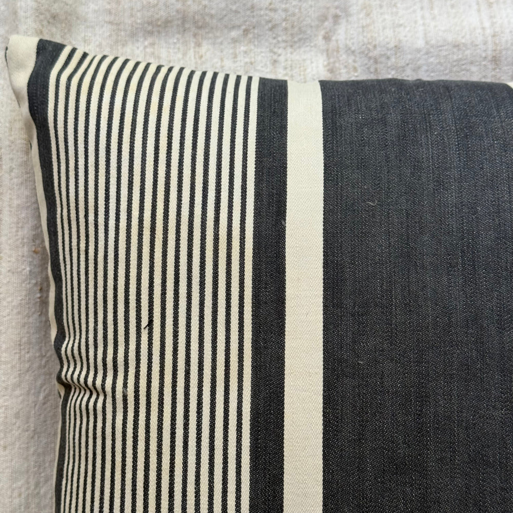 Custom 19th-century French Ticking Pillow (#42) - Image 3