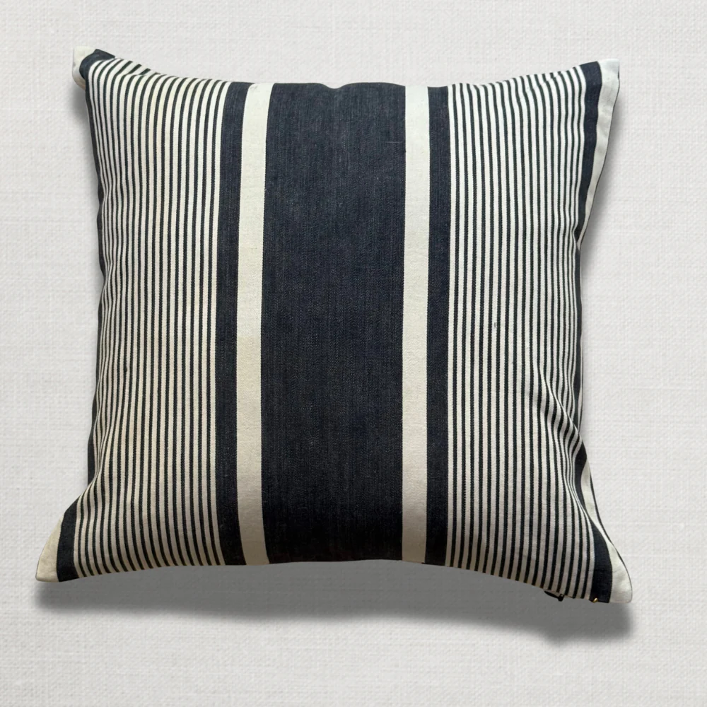 Custom 19th-century French Ticking Pillow (#43) - Image 2