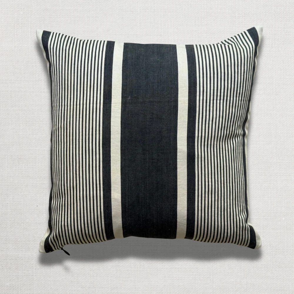 Custom 19th-century French Ticking Pillow (#44)