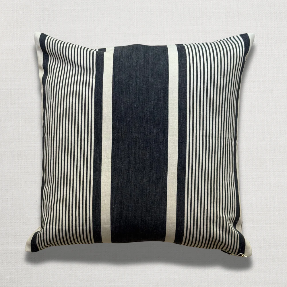 Custom 19th-century French Ticking Pillow (#44) - Image 2