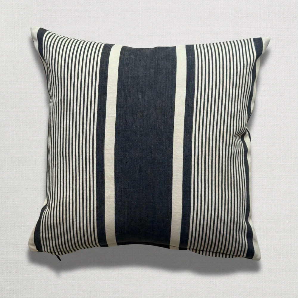 Custom 19th-century French Ticking Pillow (#45)