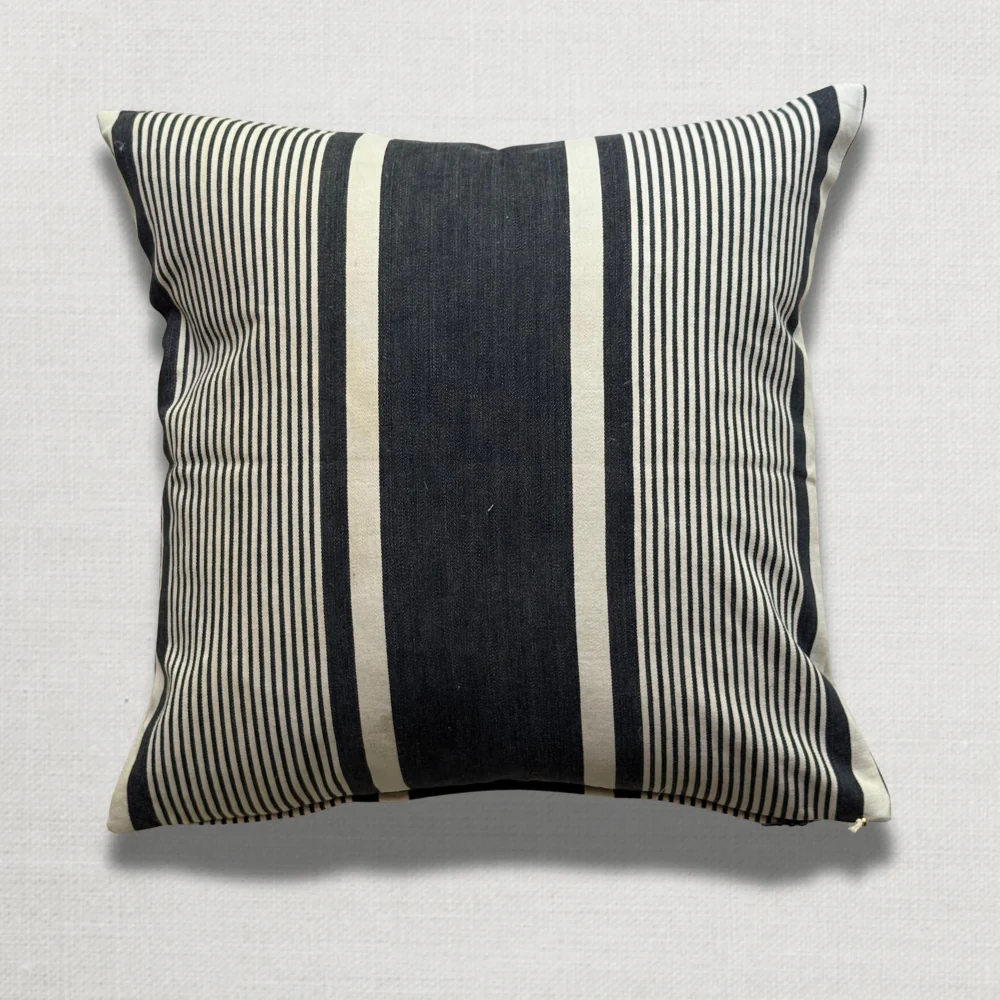 Custom 19th-century French Ticking Pillow (#45) - Image 2
