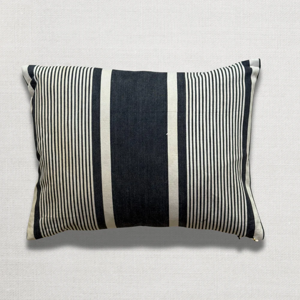 Custom 19th-century French Ticking Pillow (#46)