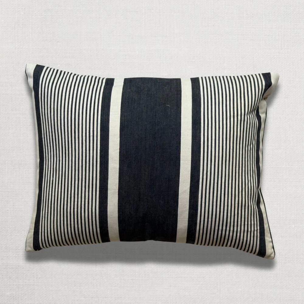 Custom 19th-century French Ticking Pillow (#46) - Image 2